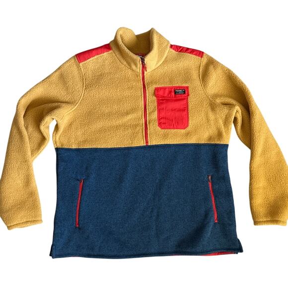 L.L. Bean Fleece 1/4 Zip Hybrid Pullover Sweater Multi Size XL - Picture 4 of 11
